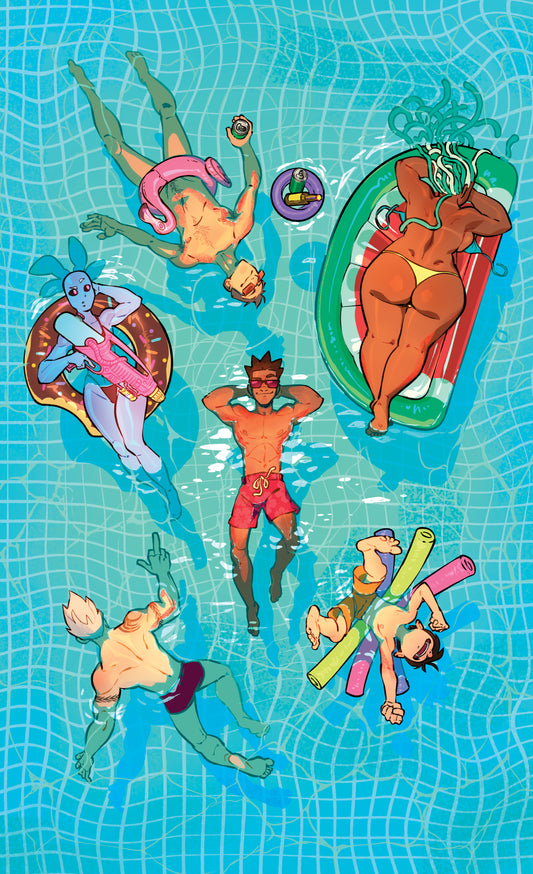 'Pool Party' Metal Poster
